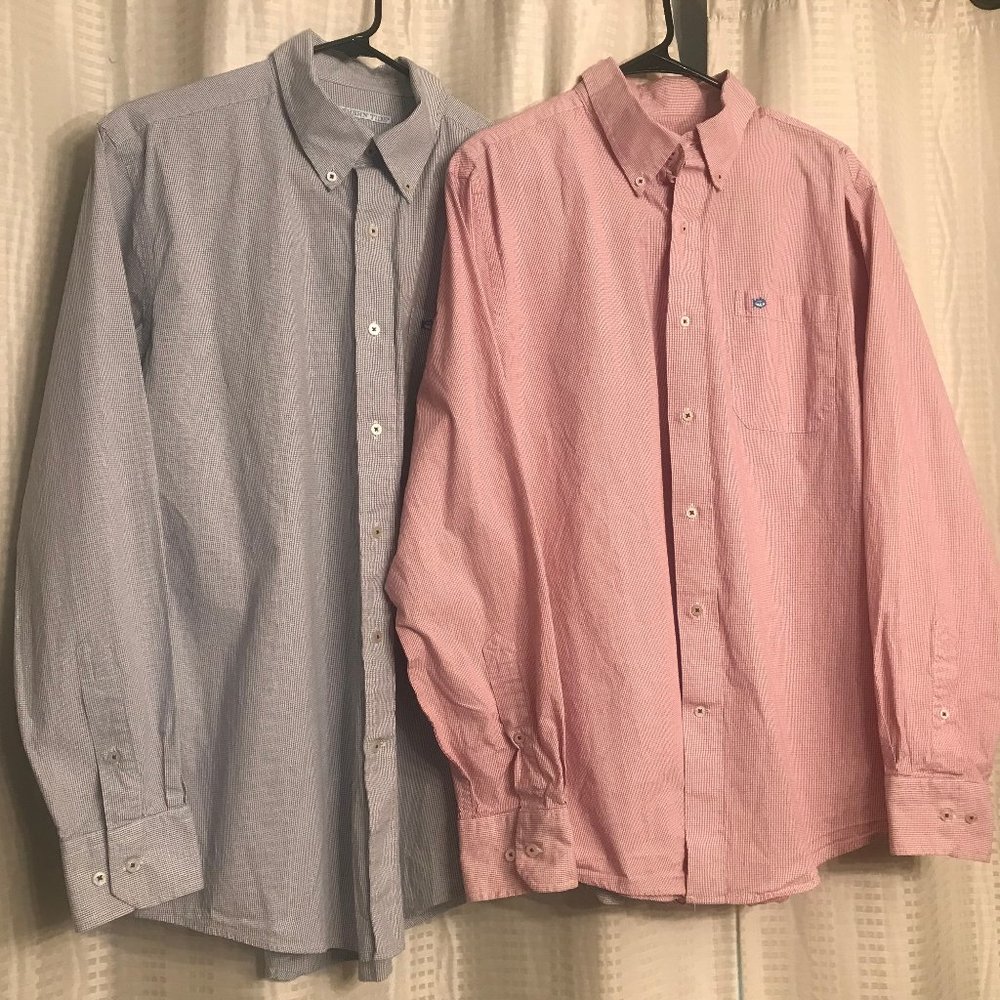 2 Mens Southern Tide large long sleeve button down
